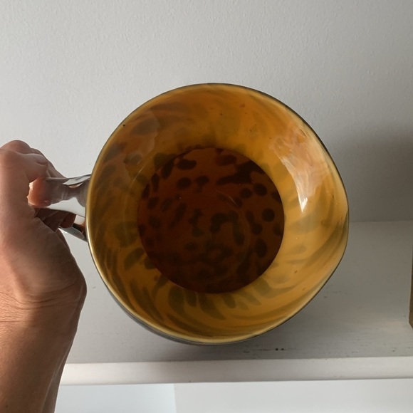 1998 Bombay Company Hand Blown Glass Tiger Pitcher Orange & Black 6.5” Tall boho - Picture 7 of 9